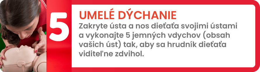 Prvá pomoc, krok 5 – Umelé dýchanie